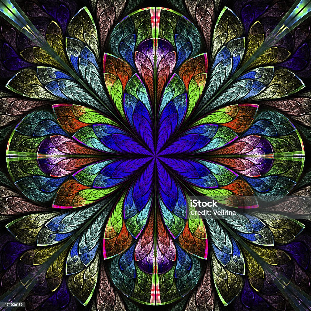 Nhiều Màu Sắc Đẹp Fractal Trong Phong Cách Cửa Sổ Kính Màu Hình ...