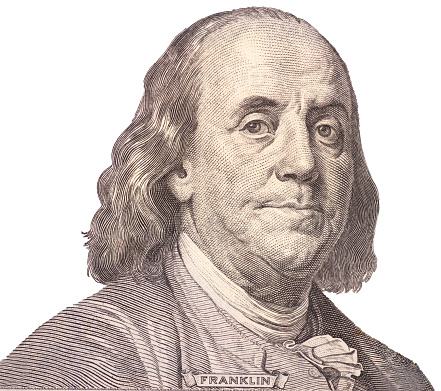 Portrait of  U.S. president Benjamin Franklin