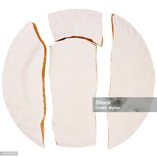 Cracked Greenware Plate Stock Photo - Download Image Now - 2015, Art And Craft, Beige