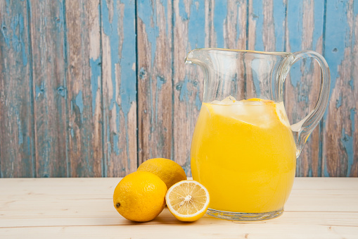 Fresh lemonade in the jug