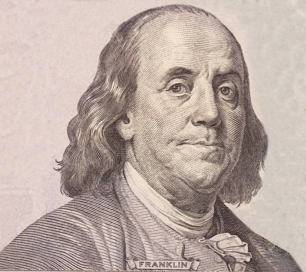 portrait du président benjamin franklin états-unis - benjamin photos et images de collection