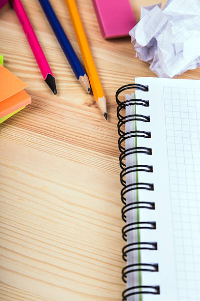 istock School supplies on wooden background 474043730