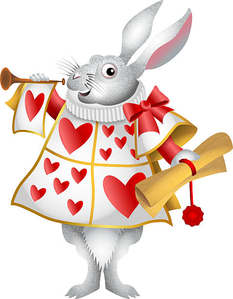 biały królik herald - trumpet heralds trumpet bugle proclamation stock illustrations