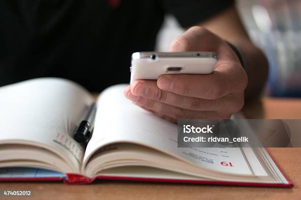 Book And Smart Phone Stock Photo - Download Image Now - Calendar, Address Book, Telephone