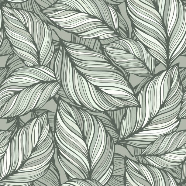 Seamless  green leaves background Vector illustration  green old fashioned vector backgrounds stock illustrations