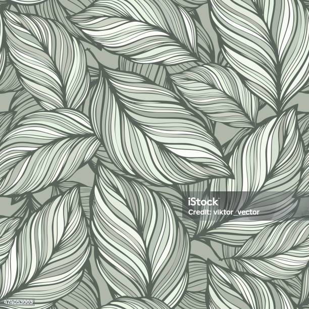 Seamless Green Leaves Background Stock Illustration - Download Image Now - Pattern, Leaf, Seamless Pattern