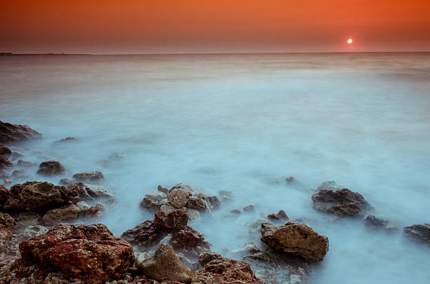 Sunset over Black Sea stock photo