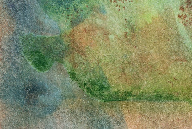 istock Hand painted earth tone watercolors on paper 474055448
