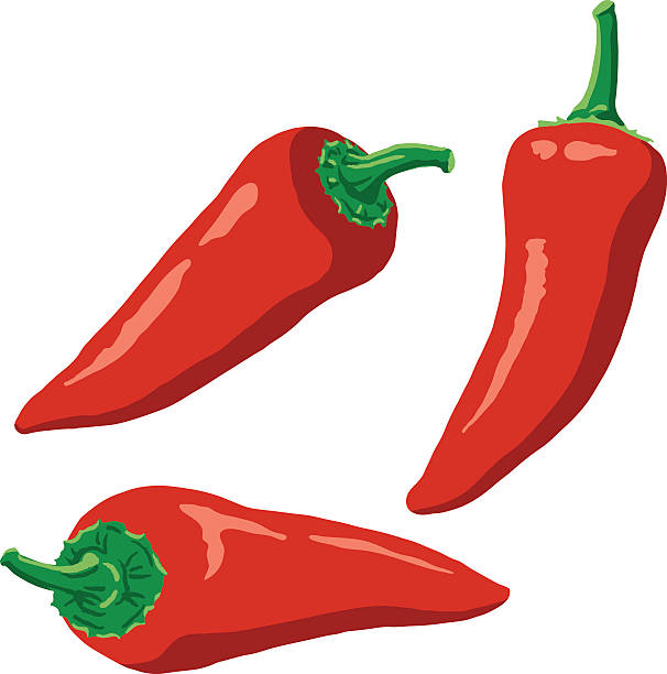 красный перец чили - pepper freshness multi colored red stock illustrations