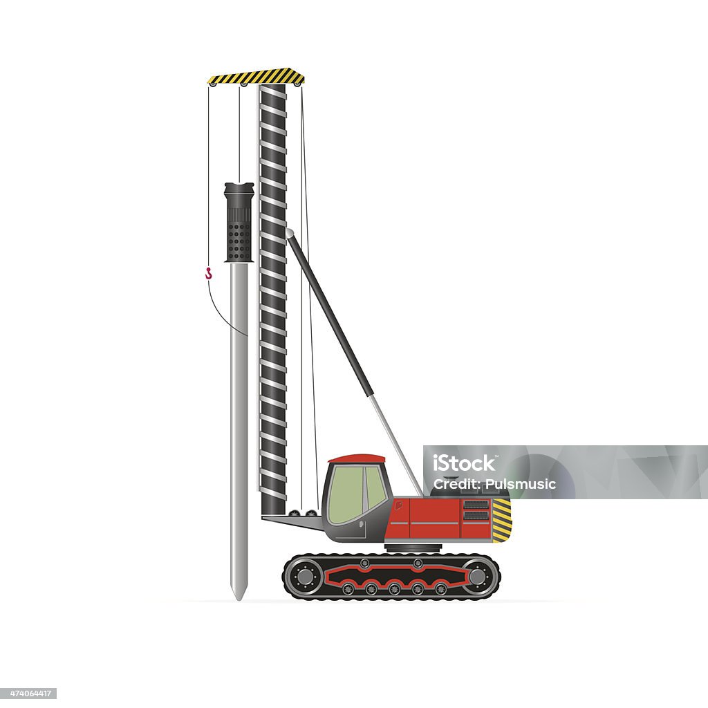 Pile driver Pile driver isolated on white. EPS 10 opacity. Pile Driver stock vector