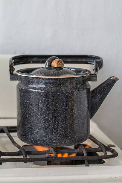 istock Old kettle on a gas stove 474066798