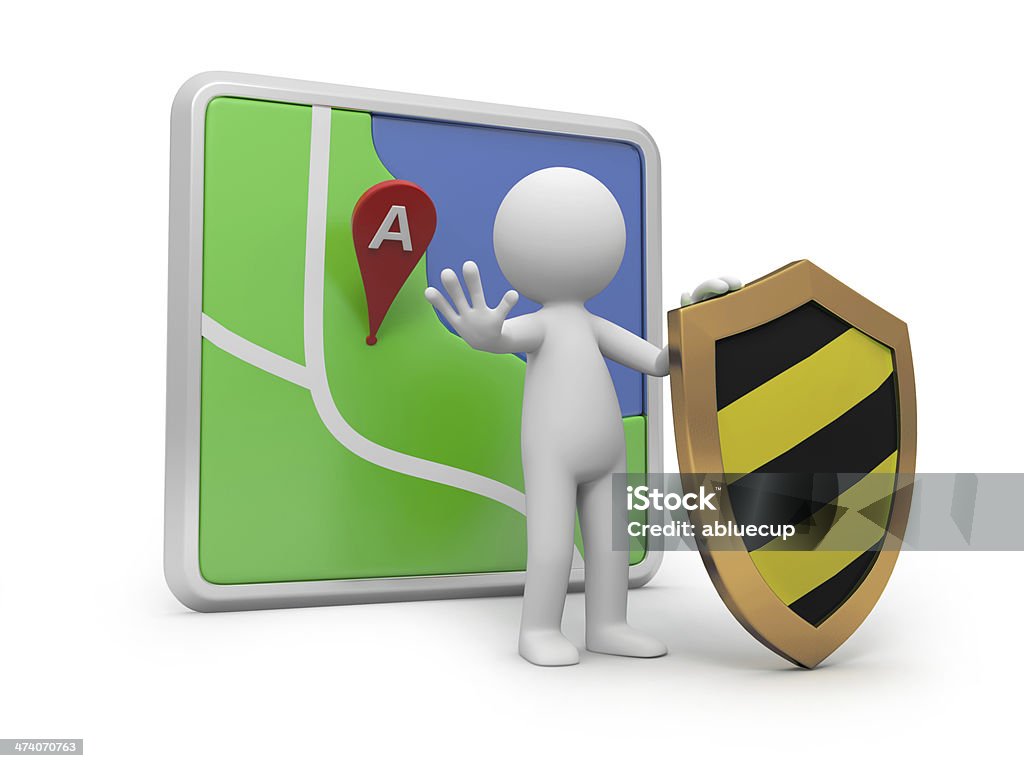 navigator A 3d person stopping the people with a shield board in hand, a navigator background Adult Stock Photo