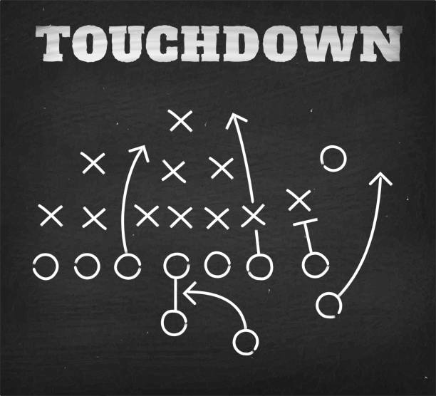 istock American football touchdown strategy diagram on chalkboard 474074174