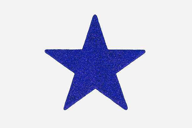 istock Christmas Blue Star Decoration, isolated on white background. 474078030