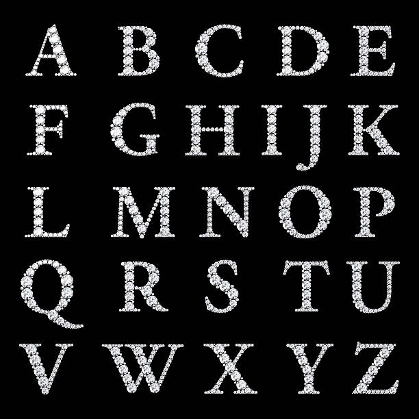 Diamond alphabet, letters from A to Z,