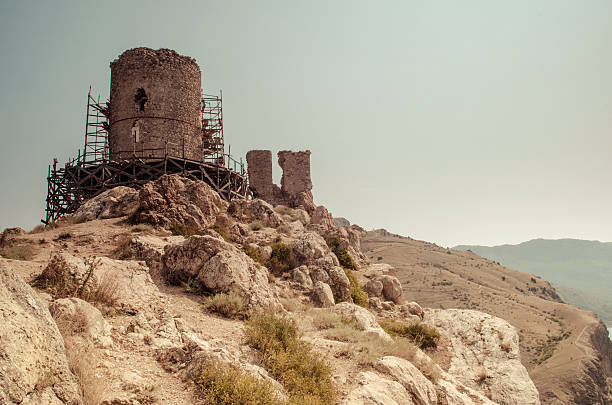 Ruins of the tower Chembalo stock photo