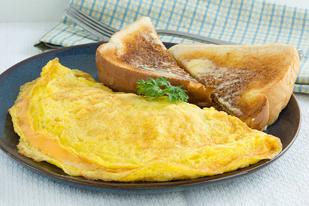 ready to eat omelette for breakfast with white bread