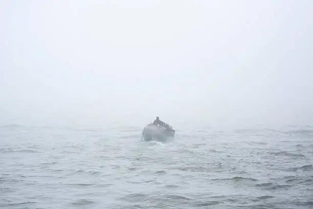 Photo of boat in the fog
