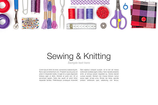 istock sewing and knitting on white background 474089282