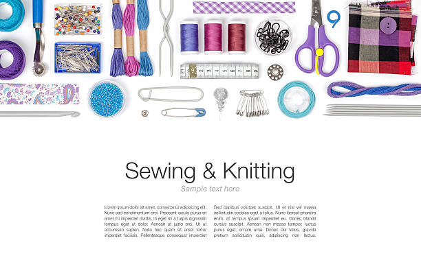 istock sewing and knitting on white background 474089296