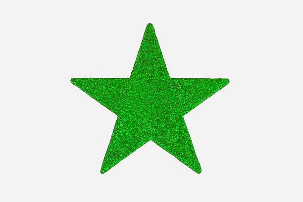 istock Bright Green Christmas Star Decoration, isolated on white background. 474089472
