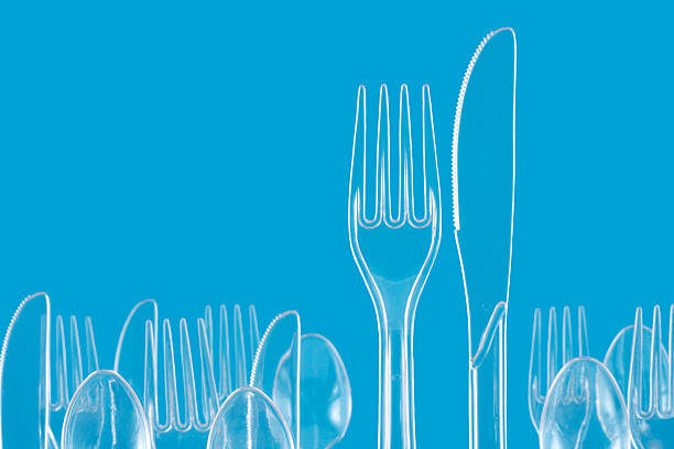 Blue Cutlery stock photo