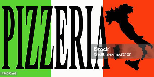 Banner With Word Pizzeria On The Italian Flag Stock Photo - Download Image Now - Crockery, Dinner, Famous Place