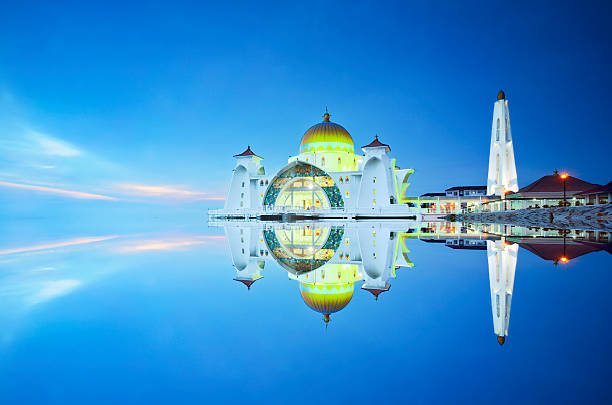 istock beautiful blue hour at straits mosque, malacca 474092881