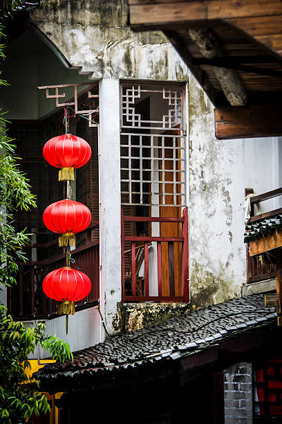 istock Chinese lamps street scene 474093823