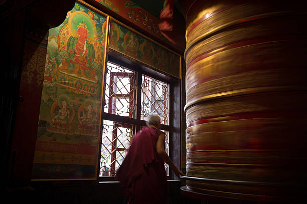 Prayer Wheel, Kathmandu stock photo