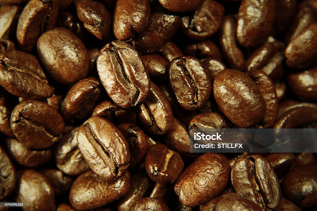 Coffee beans Closeup of roasted coffee beans Abstract Stock Photo