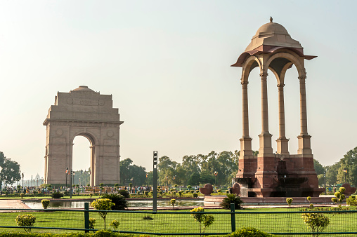 India Gate, New Delhi, India .commemoration of the 90,000 soldiers of the British Indian Army who lost their lives in British Indian Empire