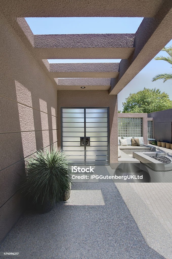 Front Entrance With Veranda Of Home Front entrance with veranda of Californian home Front Door Stock Photo