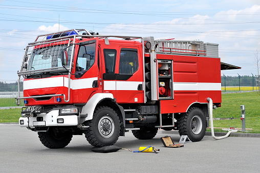 Off-road red Fire truck