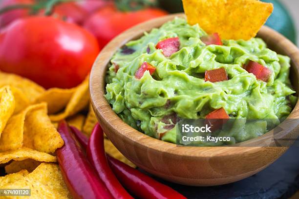 Guacamole Made From Fresh Ingredients Stock Photo - Download Image Now - 2015, Appetizer, Avocado