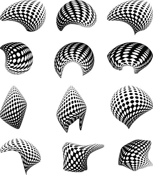 순조롭습니다 형태를 순조롭습니다 형태 - textured sine wave spotted halftone pattern stock illustrations