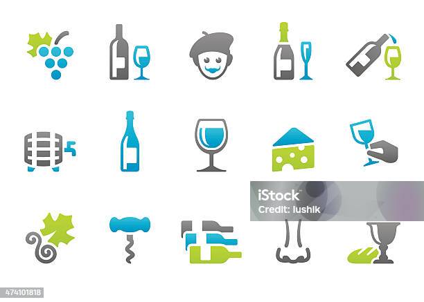 Stampico Icons Wine Stock Illustration - Download Image Now - Corkscrew, Icon Set, Wine Cellar