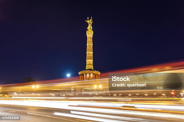 Siegessäule Bei Nacht Berlin Stockfoto und mehr Bilder von Architektonische Säule - Architektonische Säule, Berlin, Blau
