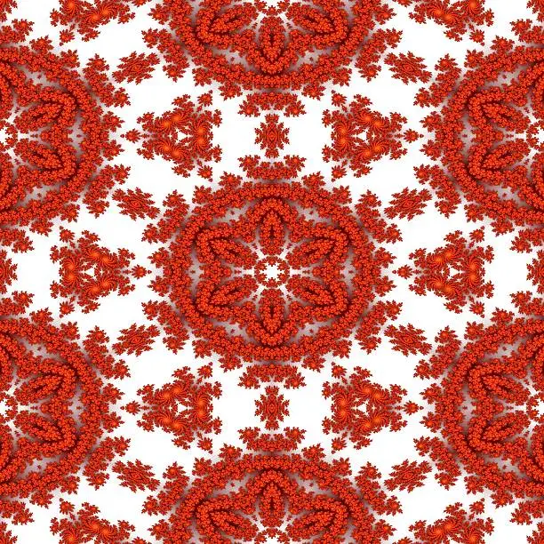 Photo of Popular fractal ornaments in white background.