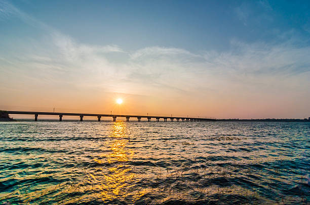 istock railway bridge across the dam to store water 474105742