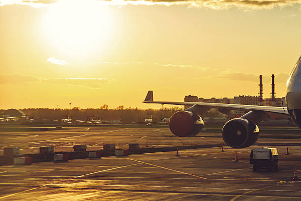 istock View from airplane standing at airport. 474105936