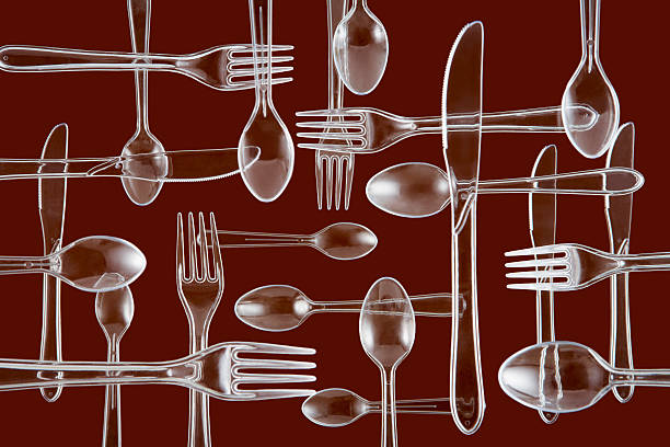 Brown Cutlery stock photo