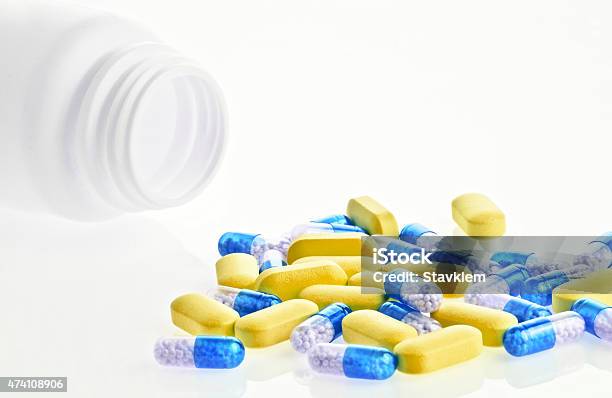 Medical Pills And Tablets Background Stock Photo - Download Image Now - 2015, Acetylsalicylic Acid, Addiction