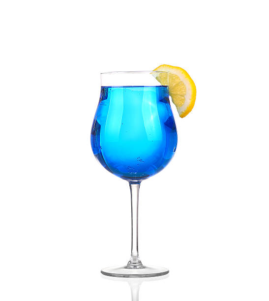 istock Drink with ice and lemon slice close-up isolated on white 474111156
