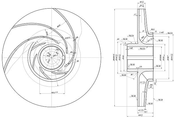 istock Expanded wheel sketch with span and radical 474117074