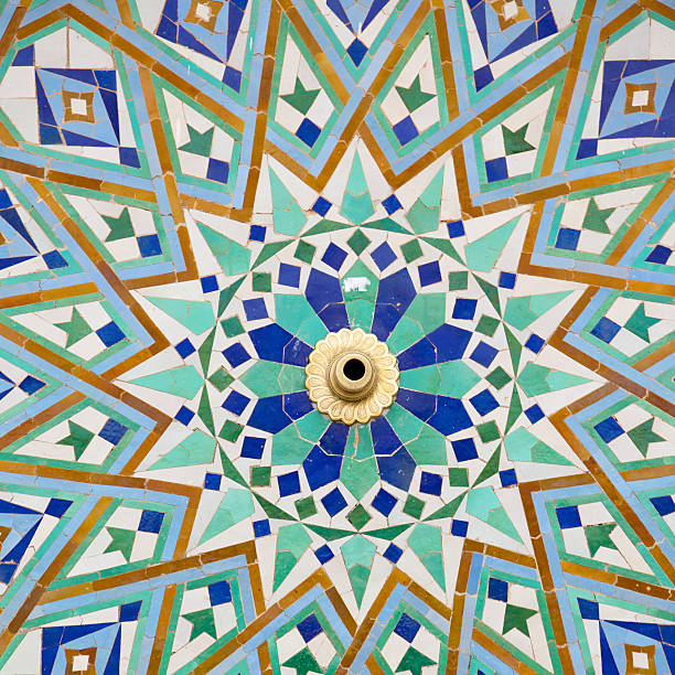line in morocco africa old tile and colorated floor ceramic abstract