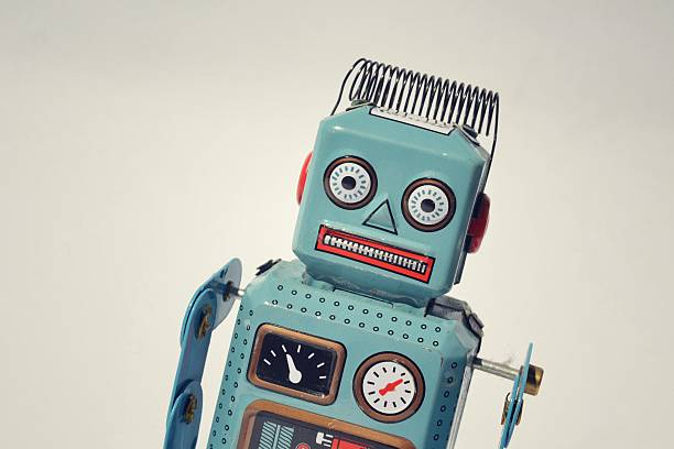 istock Vintage tin toy robot 474120601