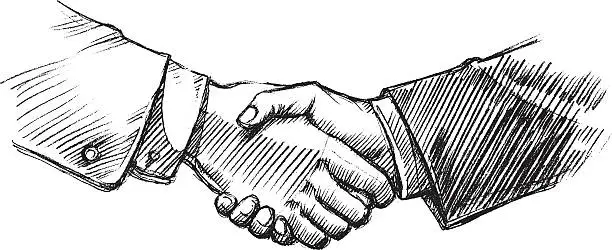 Vector illustration of Handshake Sketch
