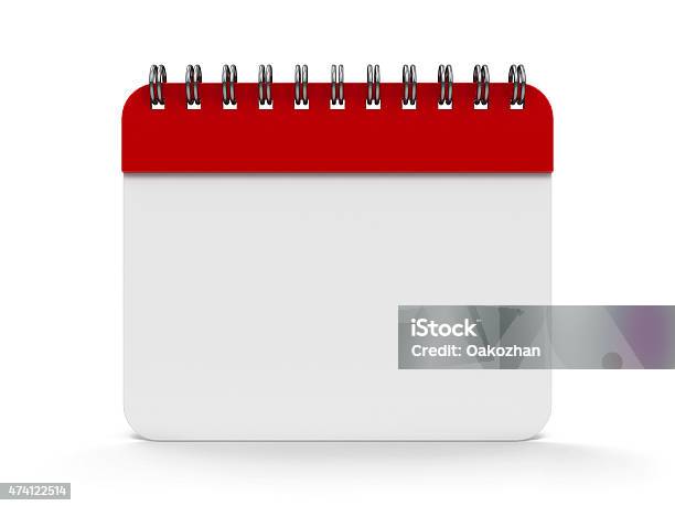 Icon Calendar Spiral Stock Photo - Download Image Now - Calendar, Empty, Blank