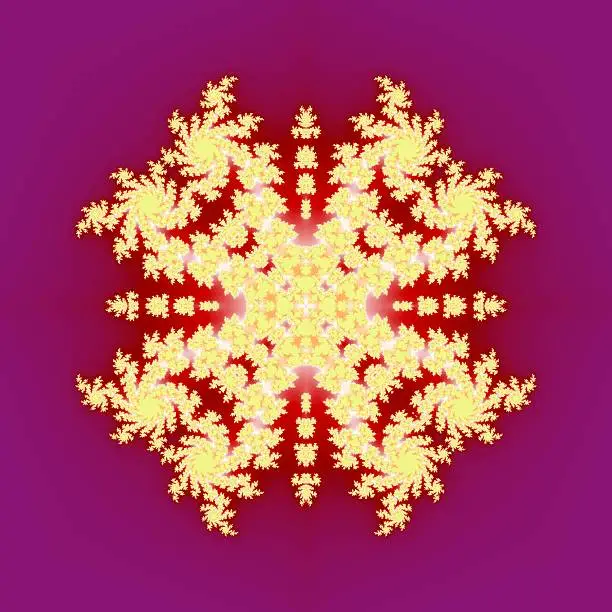 Photo of Popular fractal ornaments in white background.